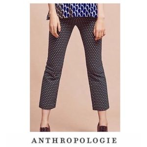 NWT Anthropologie Cartonnier Charlie Crop Flare Lorie Green Pants